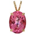 14k Yellow Gold Pure Pink Topaz Pendant