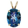 14k White Gold Neptune Garden Topaz Pendant