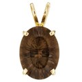 14k Yellow Gold Quantum-cut Smokey Quartz Pendant