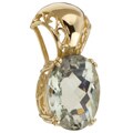 14k Yellow Gold Oval Green Amethyst Pendant