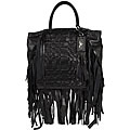 Prada Nappa Leather Woven Tote with Fringe Detail