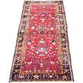 Persian Hamadan Hand-knotted Red/Black Rug (4'9 x 11'5)