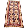 Persian Hamadan Hand-knotted Navy/Ivory Rug (4'5 x 10'6)