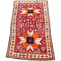 Persian Hamadan Hand-knotted Red/ Ivory Rug (4'11 x 9'2)