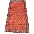Persian Hamadan Hand-knotted Red/ Brown Rug (4'10 x 9'10)