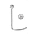 14k White Gold Ball Shaped Curved Nose Screw