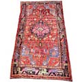 Persian Hamadan Hand-knotted Red/ Black Rug (5'5 x 11')
