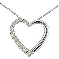 10k White Gold 1/4ct TDW Diamond Heart Necklace (K, I2-I3)