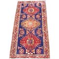 Persian Hamadan Hand-knotted Navy/ Ivory Rug (4'9 x 10)