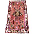 Persian Hamadan Hand-knotted Red/ Ivory Rug (4'6 x 9'5)