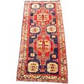 Persian Hamadan Hand-knotted Navy/ Ivory Rug (4'4 x 10')