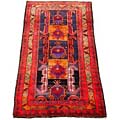 Persian Hamadan Hand-knotted Black/ Red Rug (4'10 x10'10)
