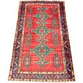 Persian Hamadan Hand-knotted Red/ Navy Rug (5'1 x 9'6)