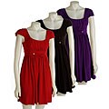 Essentials by A.B.S Women's Pleated Front Bow Dress