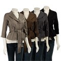 Kommotion NY Women's Sateen Twill Belted Jacket