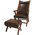 Brown Morris Hunter Chair and Ottoman