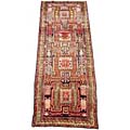 Persian Hamadan Black/ Olive Rug (3'8 x 10'2)