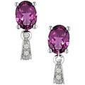 14k Gold Pink Tourmaline and Diamond Earrings