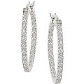 10k White Gold 1/4ct TDW Diamond Hoop Earrings (I-J, I1-I2)
