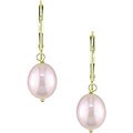 10k Gold Cultured Pink Freshwater Pearl Earrings (8-9 mm)