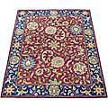 Indo-tufted Mahal Hand-knotted Burgundy/ Navy Rug (8' x 10')
