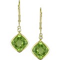 10k Yellow Gold Peridot and Diamond Drop Earrings