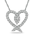 14k White Gold 1/2ct TDW Diamond Heart Necklace