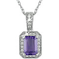 10k Gold Amethyst and 1/10ct TDW Diamond Necklace