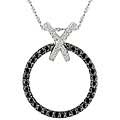 10k Gold 3/8ct TDW Black Diamond Circle Necklace