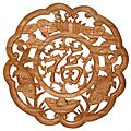 Camphor Wood 'Fish And Fortune' Wall Art Hanging