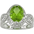10k Gold Peridot and 1/6ct TDW Diamond Ring (I-J, I2-I3)