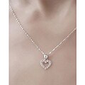 10k White Gold Diamond Accent Heart Necklace