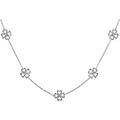 14k White Gold 1/10ct TDW Diamond Flower Necklace