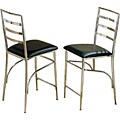 Black and Chrome 24-inch Counter Stool (Set of 2)