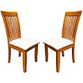 Natural Finish Wooden Dining Chairs (Set of 2)