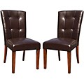 Bicast Leather Espresso Parson Side Chairs (Set of 2)