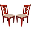 Rich Walnut Wooden Dining Side Chairs (Set of 2)
