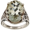 10k White Gold Green Amethyst Ring