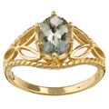10k Yellow Gold Green Amethyst Ring