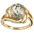 10k Yellow Gold Green Amethyst Ring