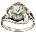 10k White Gold Green Amethyst Ring
