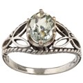 10k White Gold Green Amethyst Ring