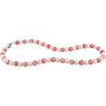 Sterling Silver FW Pearl and Pink Opal Necklace (7-7.5 mm)