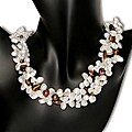 FW Pearl and Tiger's Eye Bead 3-strand Necklace (6-13 mm)