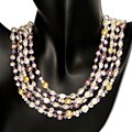 Multi-colored Pearl and Gemstone 5-strand Necklace