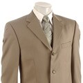 Jeffrey Banks Solid Tan Athletic Fit Suit