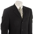 Jeffrey Banks Black Solid Athletic Fit Suit