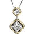 10k Two-tone Gold 1/6ct TDW Diamond Drop Necklace