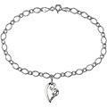 10k White Gold Diamond Accent Heart Charm Bracelet