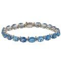 10k White Gold Swiss Blue Topaz Bracelet